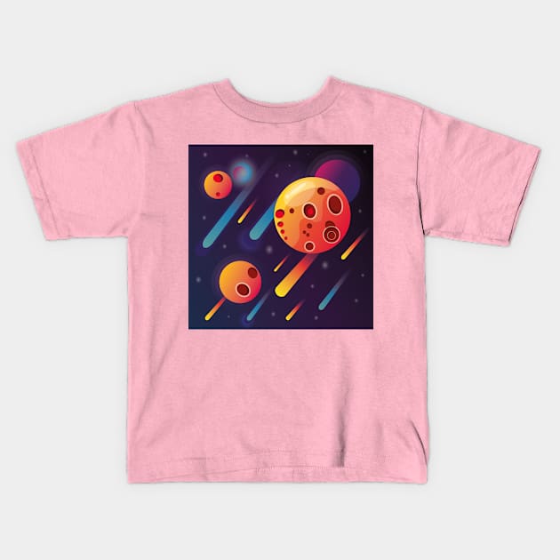 Space and Planets Kids T-Shirt by SVGdreamcollection